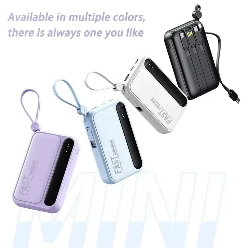 Lenovo 500000mAh Power Bank Built in 4 Lines Large Capacity Super Fast Charging Portable External Battery For iPhone Samsung