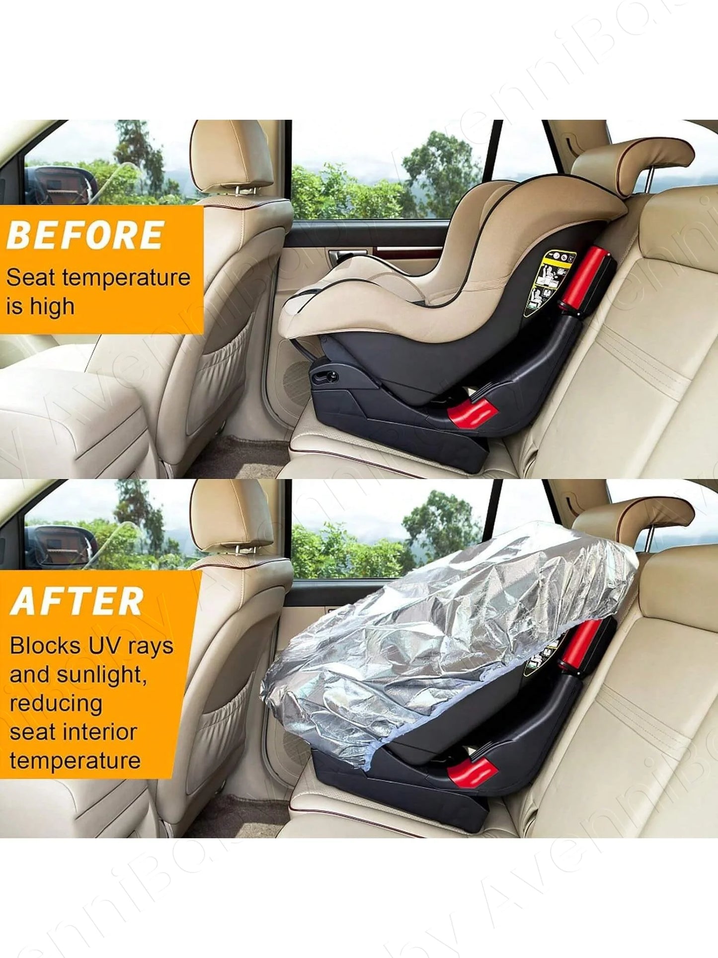 Baby Car Seat Sun Shade Cover, Infant Car Seat Heat Protector Keeps Your Toddler Baby Seat Cool, Blocks Out Heat & Sun UV Co