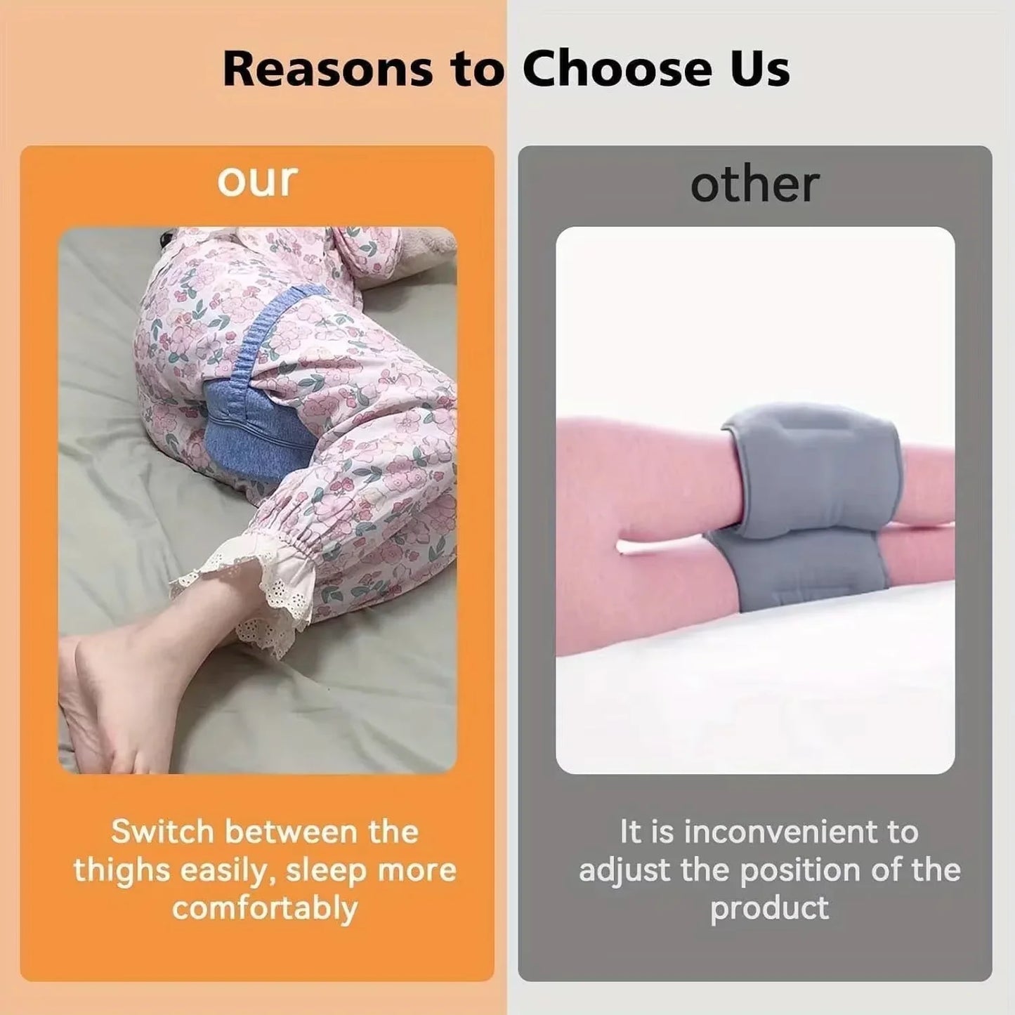Memory Foam Knee Pillow with Adjustable Strap Heart Hollow Leg Support Pillow for Side Sleepers Pregnancy Relief Hip Back Sciati
