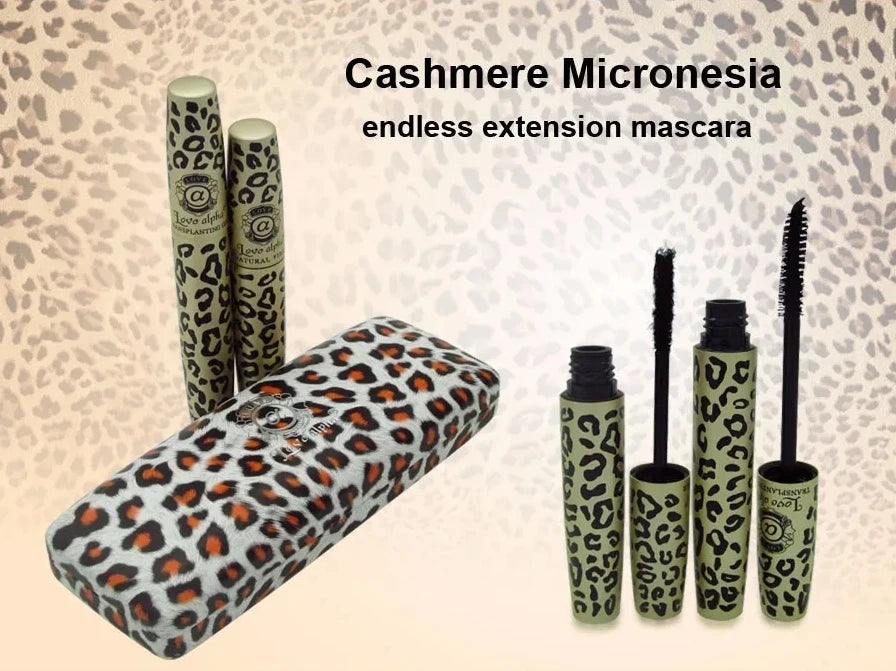 1 Set / 2 Pcs High Quality Love Alpha 3D Fiber Lashes Mascara Rimel Makeup Set Maquiagem Wild Leopard Waterproof Double Mascara
