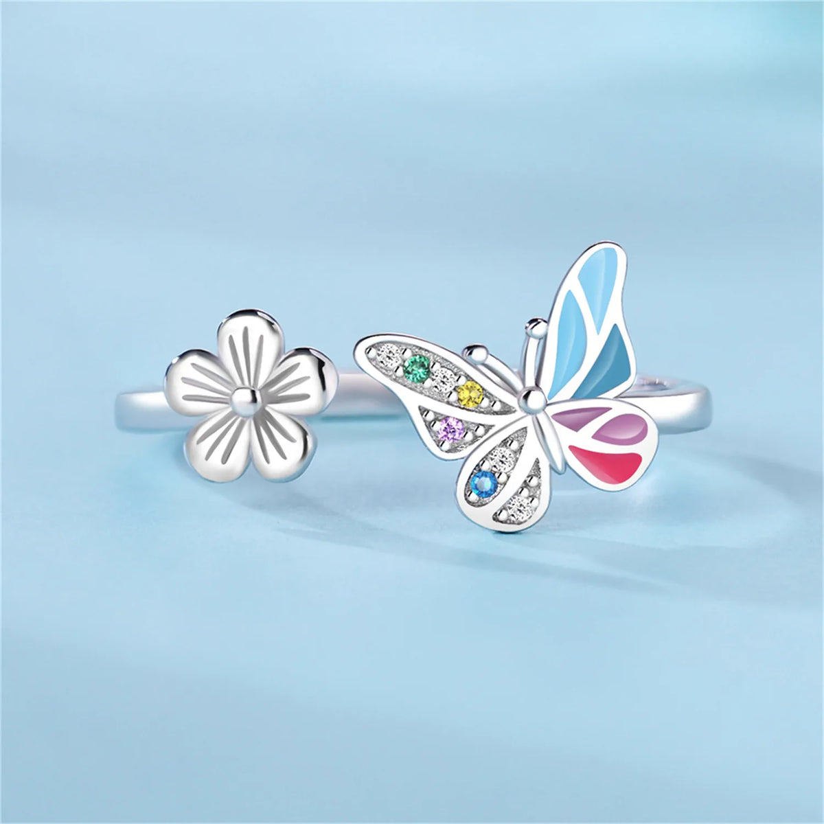 Original 925 Sterling Silver Zircon Bone Balloon Dog Adjustable Open Ring Fine Jewelry Luxury Gift for Women Birthday Party 2026