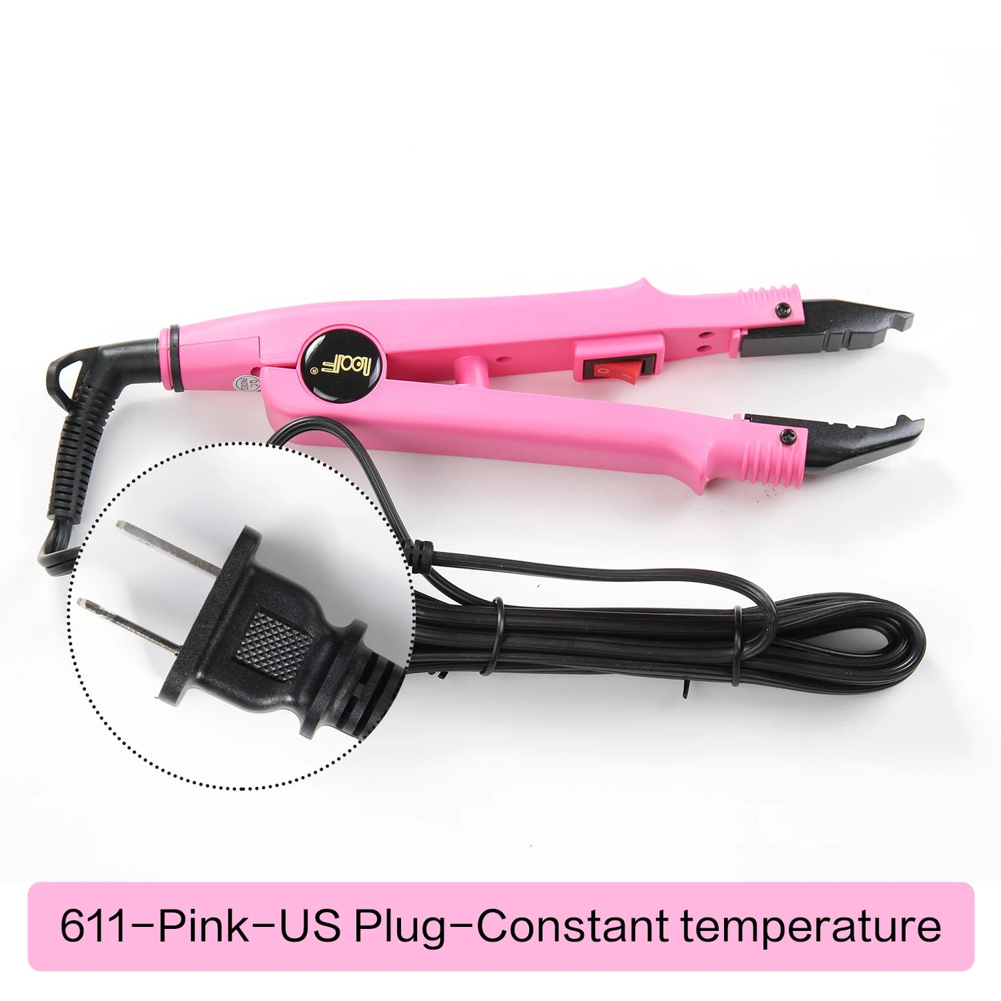 Loof Hair Extension Iron Professional Hair Styler Salon Model-Flash Keratin Bonding Tool Control/Constant Temperature EU/US Plug