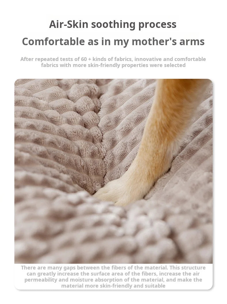 Winter Warm Pet Bed Velvet Handmade Plush Dog Sofa Orthopedic Non-slip Bottom Washable Memory Foam Dog Bed for Large Dogs