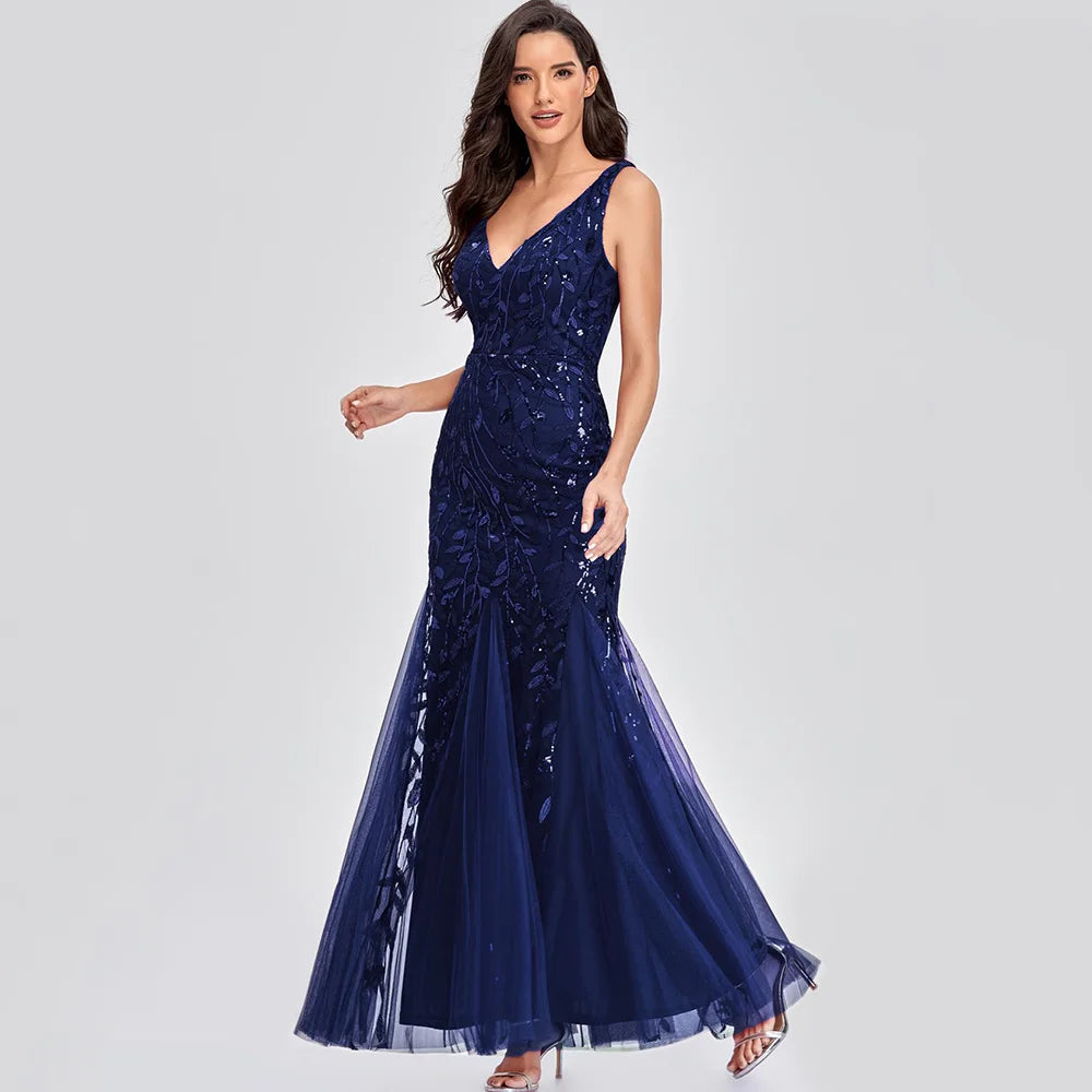 Sexy vintage Maxi Sequin cocktail Dress bridesmaid Prom Dresses for Women Casual Party Long sleeve club Bodycon Dress vestidos