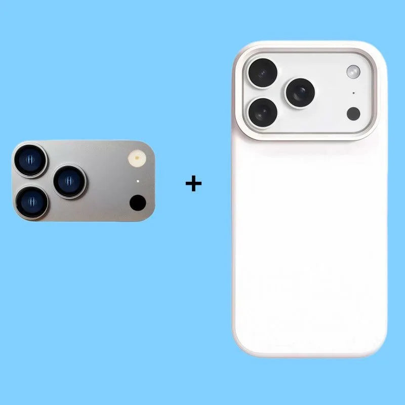 Original Color Metal Camera Protection Lens Film+Phone Case For iPhone 13 Promax Convert To 17Promax 13 Pro Change To 17 Pro