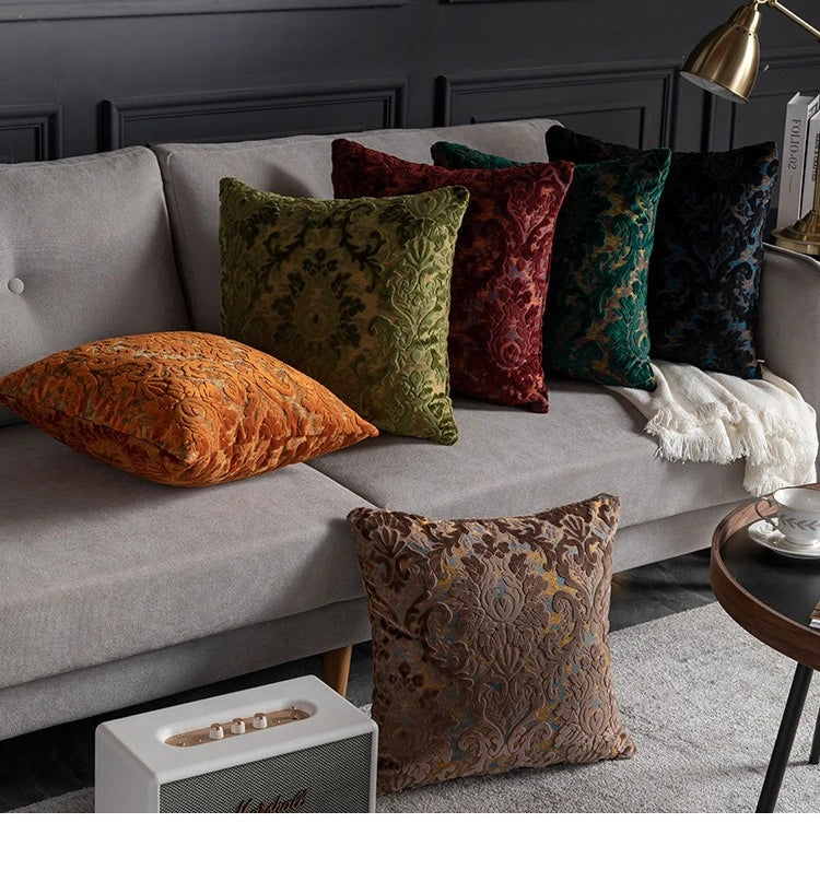 45x45/50x50cm Luxury Cut Velvet Sofa Pillow Cover Modern Nordic Cushion Case Living Room Villa Model Room Matching Velvet Back