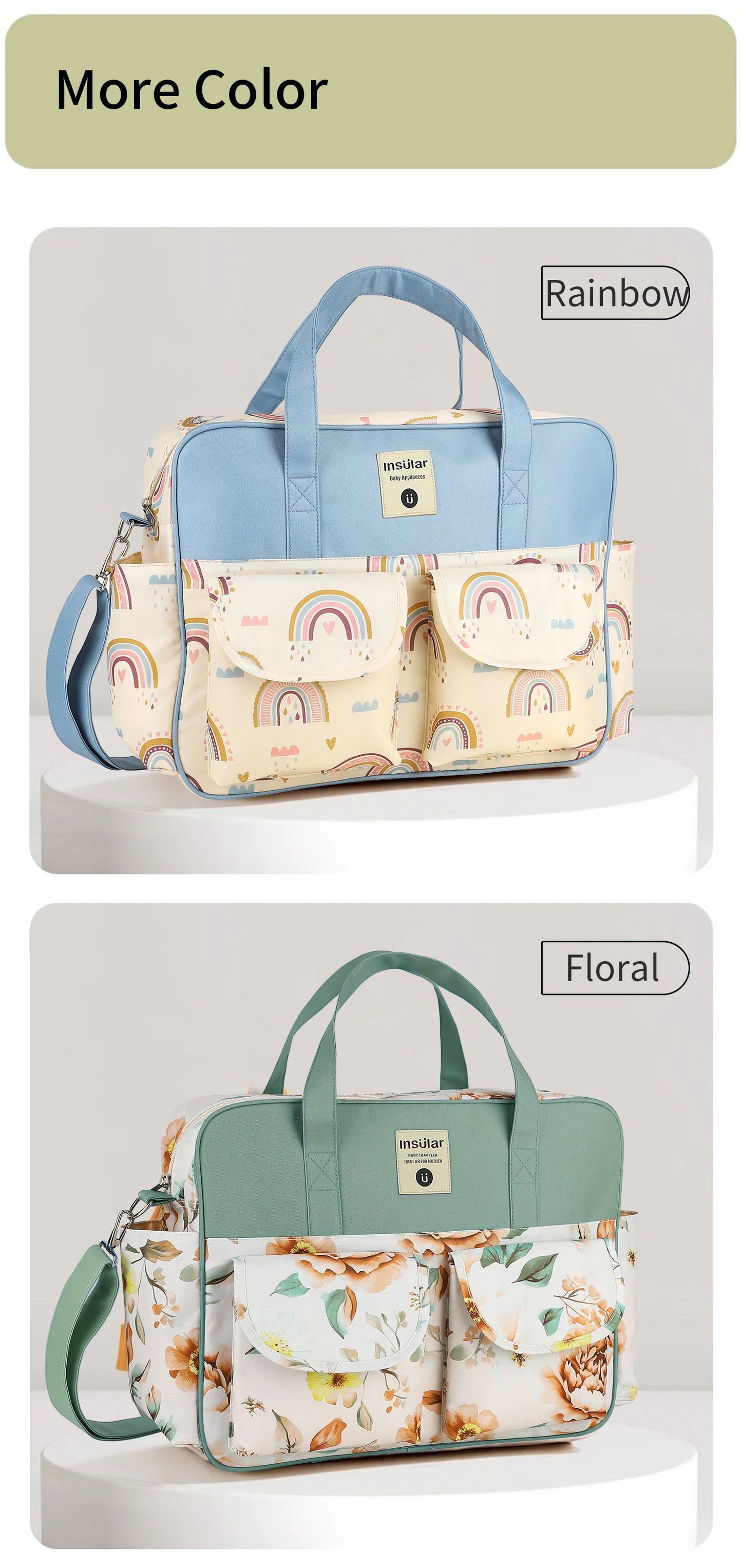 OutdoorsCartoon Waterproof Tote Fashion Mommy Bags Oxford Fabric Travel Women Handbag Shoulder Bag Large Capacity Diaper Bag