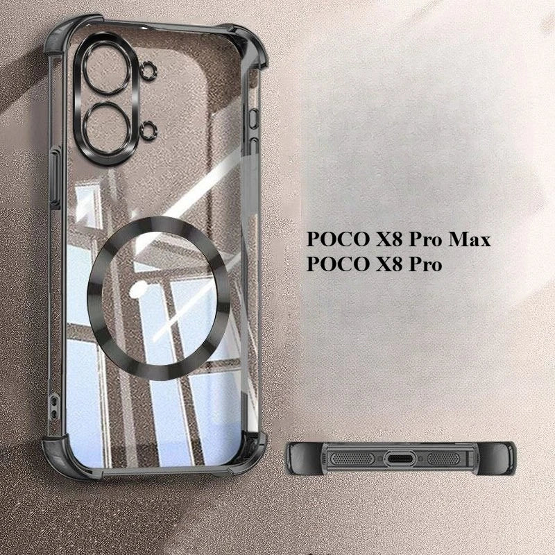 For POCO X8 Pro/X8 Pro Max Case Four-Corner Anti-Drop TPU CD Pattern Magnetic Ring Cover For Xiaomi Poco X8Pro Max Couple Funda
