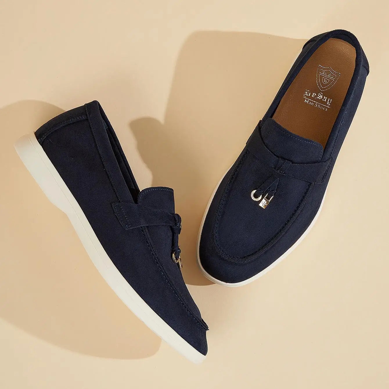 Men Suede Tassel Loafers Slip On Flat Sole Lightweight Non Slip Daily Office Driving Footwear 2026 New Desai