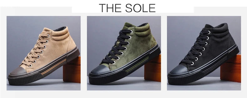 Autumn Men Casual Shoes Suede Leather Warm Shoes Male Lace-up Flats Sneakers Platform British Business Party Dress Boots SS24918