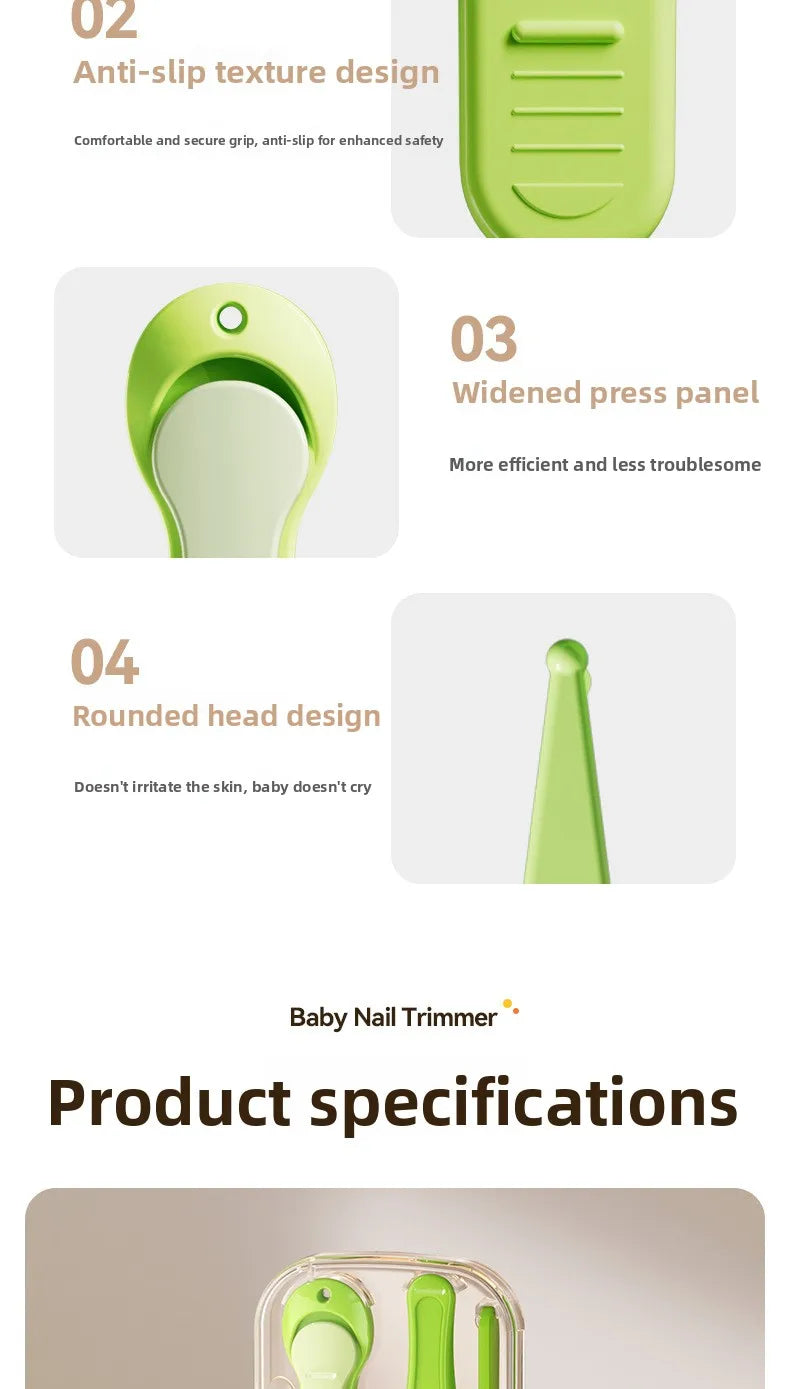 Baby Nail Clipper Set - Newborn-Safe Nail Scissors,Anti-Pinch Skin Nail Cutter Kit, Gentle Precision Grooming Tools for Infants