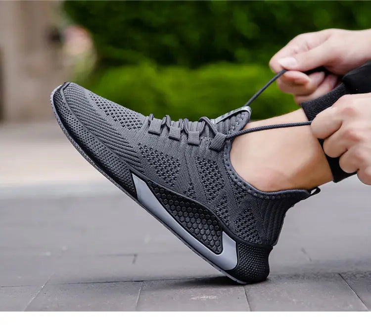 Men Casual Running Shoes Breathable Outdoor Sport Shoes Men Lightweight Facial Elastic Soft Bottom Casual Shoe Training Footwear