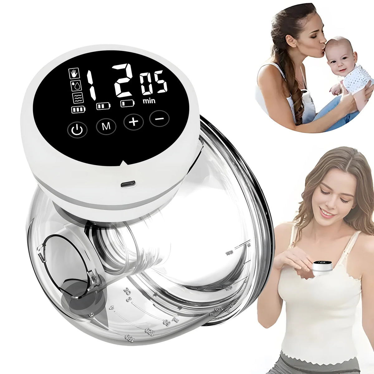 1PCS Wearable Breast Pump Portable Breast Milk Machine Fully Automatic Breast Pump Mother and Baby Supplies Electric Breast Pump