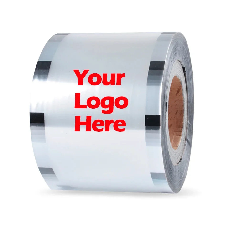 F9095-C Customized Cup Sealer Film for Personalized Logo Pattern Bubble Boba Tea Cup Sealing Clear PP Roll 2500 Cups 90mm, 95mm