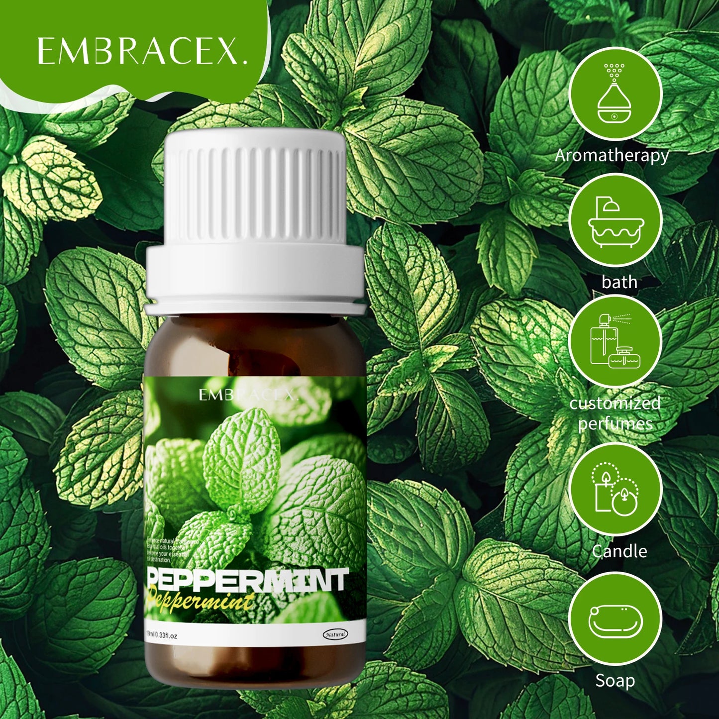 2PC/1PC 10ml Peppermint Essential Oil Roller Essential Oils Cooling Sensation for Workouts, Study Sessions & Morning Routines