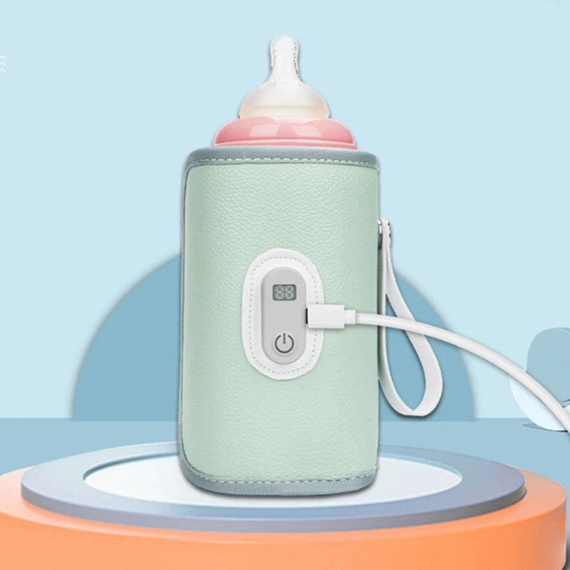 USB Charging Feeding Bottle Heater Heating Sleeve Milk Warmer 5 Temperature Adjust Insulated Breastmilk Warm Bag