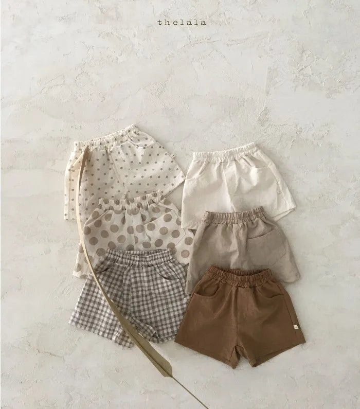 2025 Summer New Baby Cotton Breathable Shorts Thin Infant Boy Casual Shorts Cute Toddler Girl Solid Shorts Kids Clothes