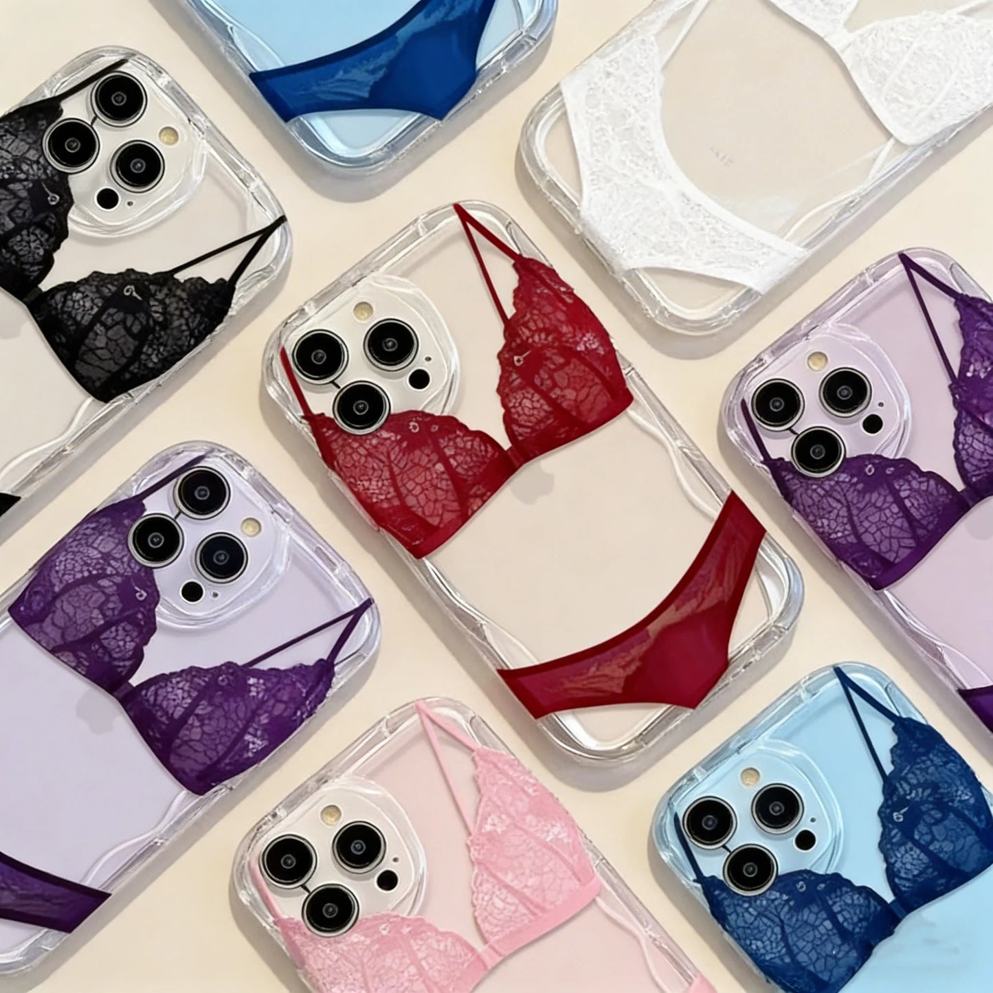 Fashion Sexy Lace Phone Case For iPhone 17 16 16e 15 14 13 12 11 Pro Max Mini X XR XSMAX 8 7 6S Air Plus 3D Wave Soft Back Cover