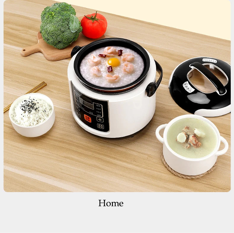 Electric Car Rice Cooker 2L Portable Truck Multi-Cooker Soup Porridge Cooking Food Steamer Electric Lunch Box 12V or 24V