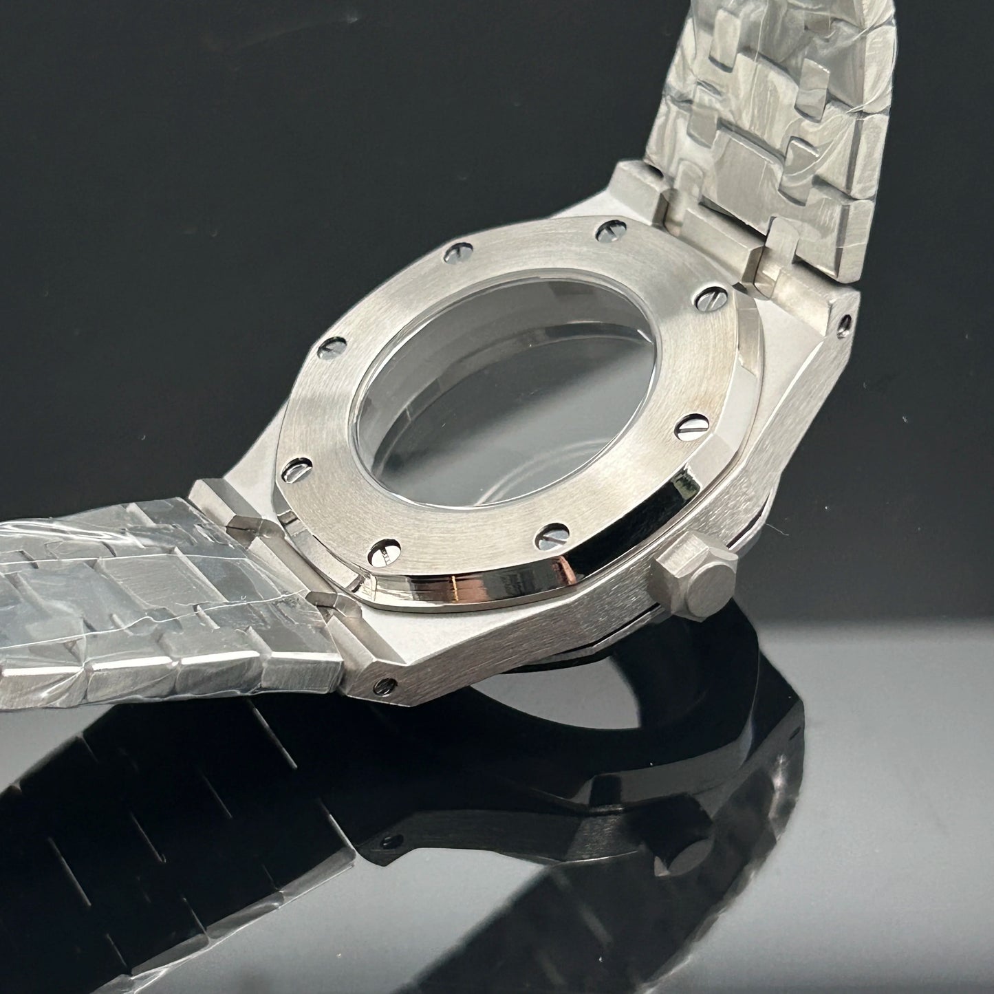 41mm Gold Black Matte Star Sand Steel Case Strap with 31.8mm Watch Dial for Oak NH35 NH36 NH70 Automatic Movement Watch Hands