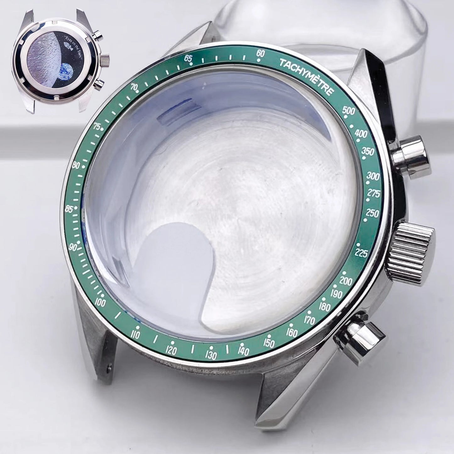 VK63 High Quality 39.7mm Case moonswatch metal case chronograph case Fit Vk63 movement Accessories vk63 Watch Box