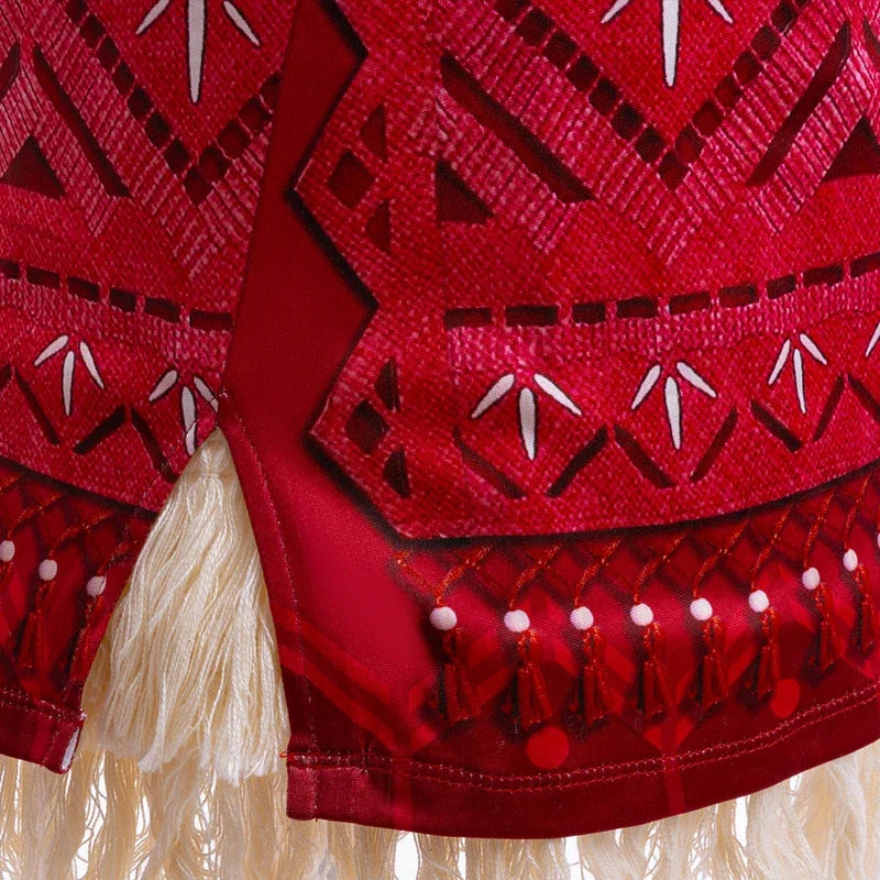 Children Cosplay Dresses Girls Moana Princess Dress for Kid Halloween Maui Vaiana Costume Children Birthday Party Clothes Set