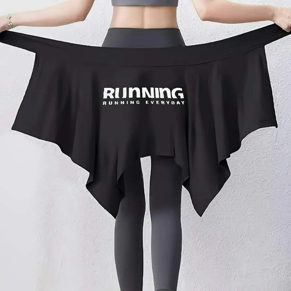 Women's Sports Fashion Lace-Up Tennis Skirt Butt-Covering Fitness Yoga Running Skirt Anti-See-Through