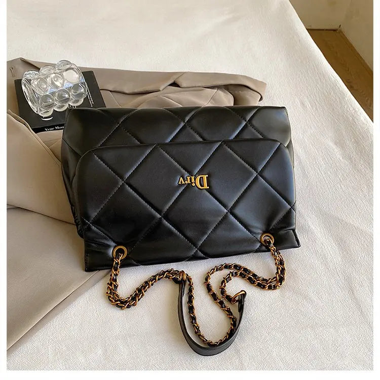 Square Vintage Leather Crossbody Bag Women Handbag Designer Shoulder Tote Purse Classic Diaper Bag