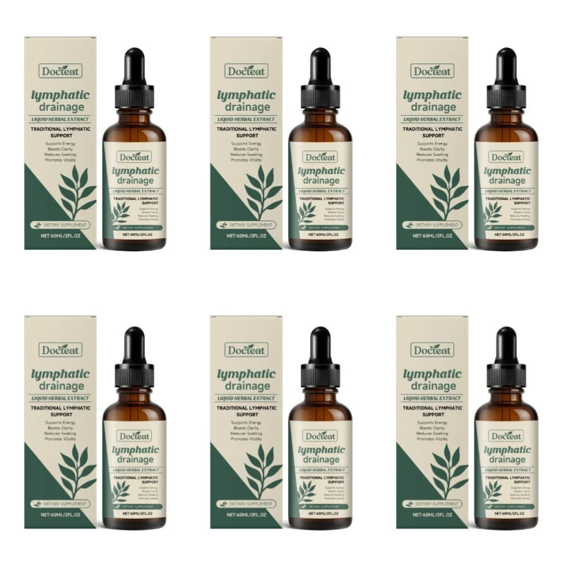 Docteat Lymphatic Drainage Herbal Drops Cleavers Prickly Ash Daily Lymphatic Support for Men Women 60ml 60 Servings