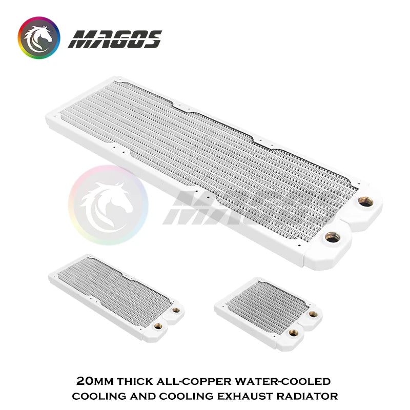 Computer Water Cooling Radiator Slim 20mm Copper 120/240/360/480mm Watercooler Heat Exchanger 12cm Fan Cooler