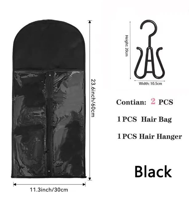 WholesaleLong Wig Storage Bag Holder Case Hair Extensions Storage Bag With Hanger For Wig Hair Extension Storage Bag With Hanger