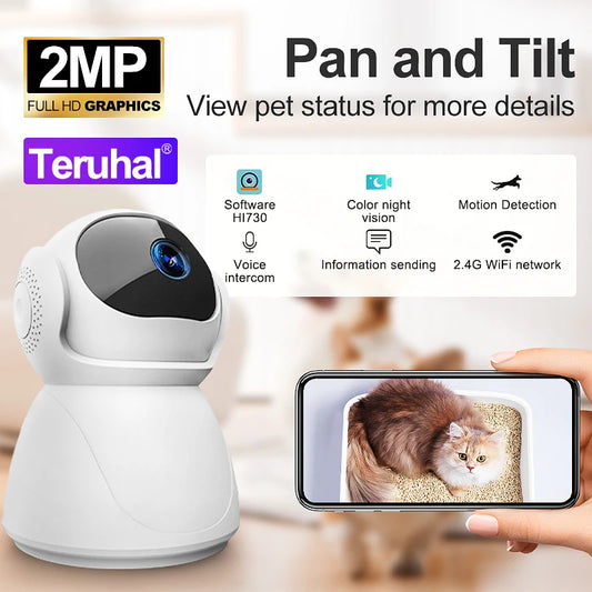 Wireless PTZ Camera Indoor Wireless WiFi Smart Home Camera Night Vision Outdoor Security Camera Baby Monitor Pet Dog Camera