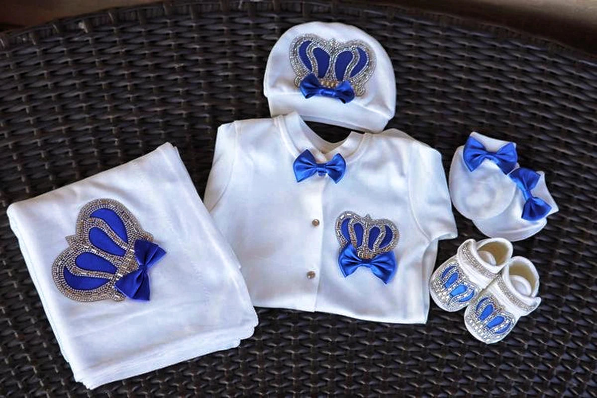 5pcs Baby Girl Outfits Set Welcome Home Hosptial Infant Receiving Blanket Pillow Bed Hat Mittens Romper Set