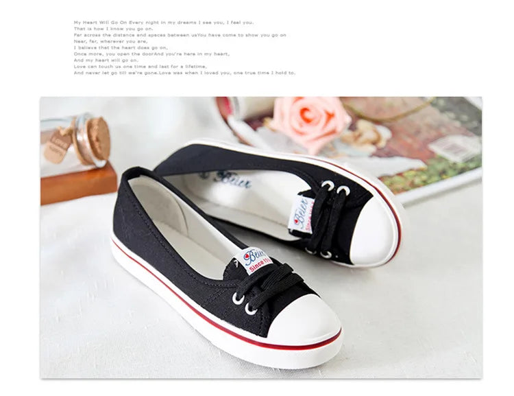 Women Shoes Female Flats Breathable Ladies Casual Canvas Shallow Sports Shoes Women's Sneakers Fashion Comfortable Sneakers