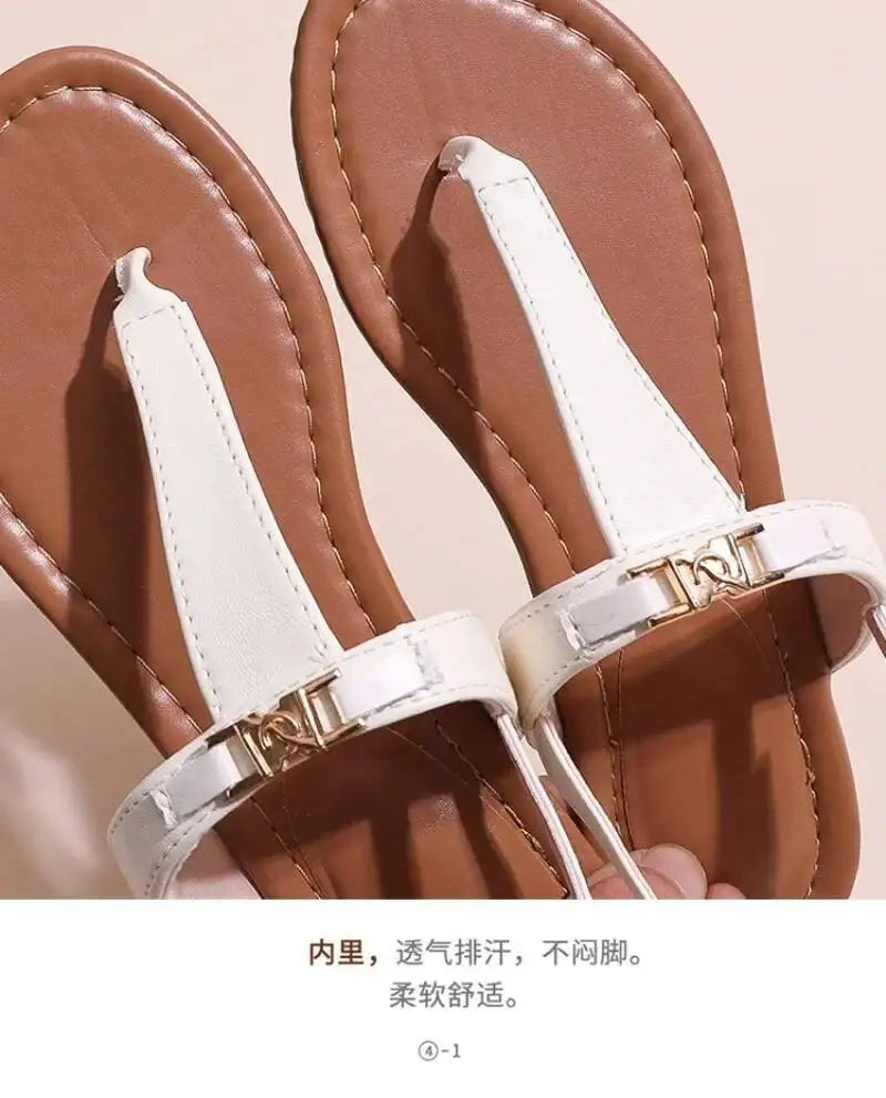 2025 Women's Shoes Fashion Daily Sandals Women Buckle Strap Flat With Outdoor Open Toe Female Shoe