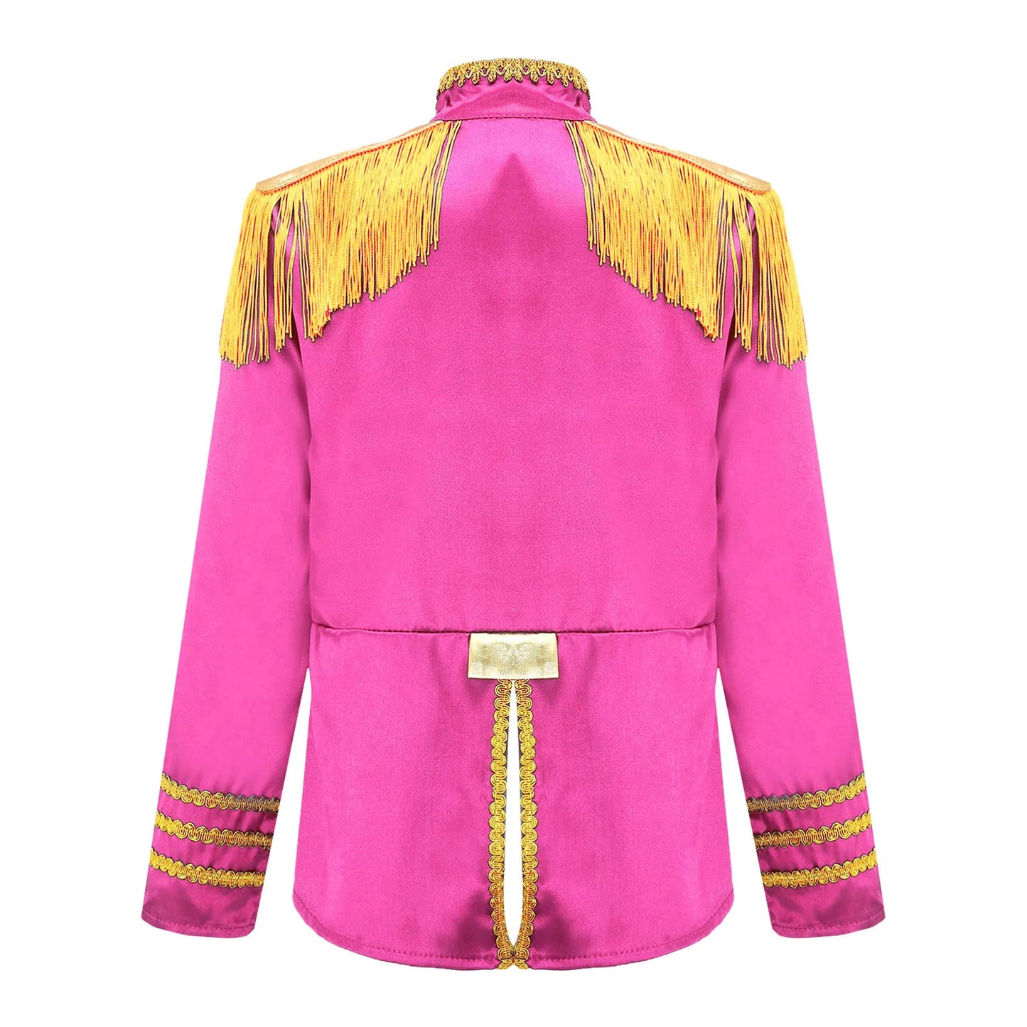 Kids Girls 60s Retro Hippie Rock Band Musician Costume Halloween Cosplay Carnival Party Circus Drummer Parade Tassel Jacket Coat