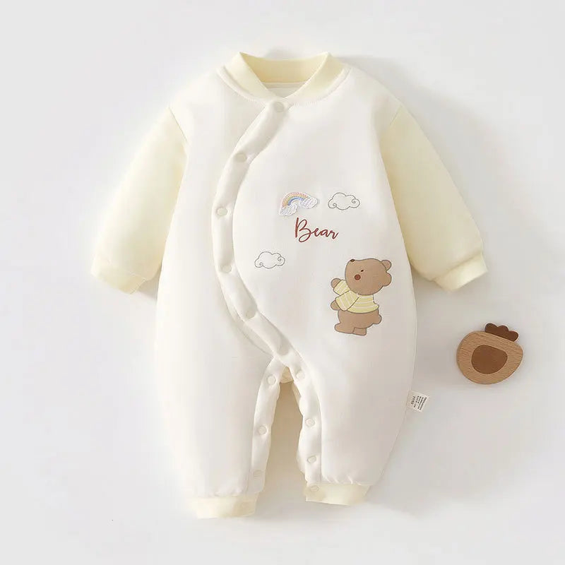 AYNIGIELL Baby Winter Clothing, Pure Cotton Thickened Warm Baby Cotton Clothing, 0-18 Months Newborn Baby Outdoor Clothing