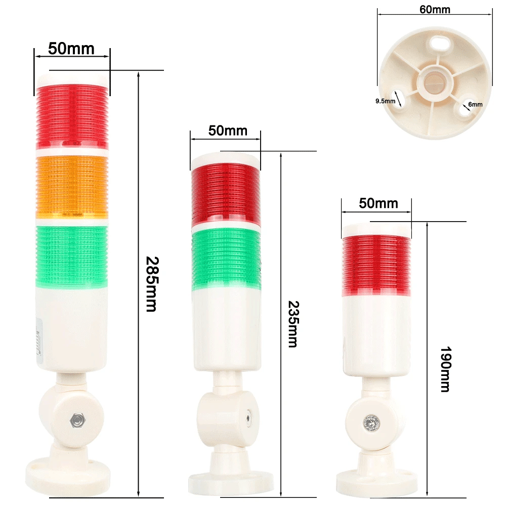 1-3 color LTA Vertical Industrial Multilayer Stack light Lamp Signal Tower Alarm caution light Flash Industrial Tower LED Silver