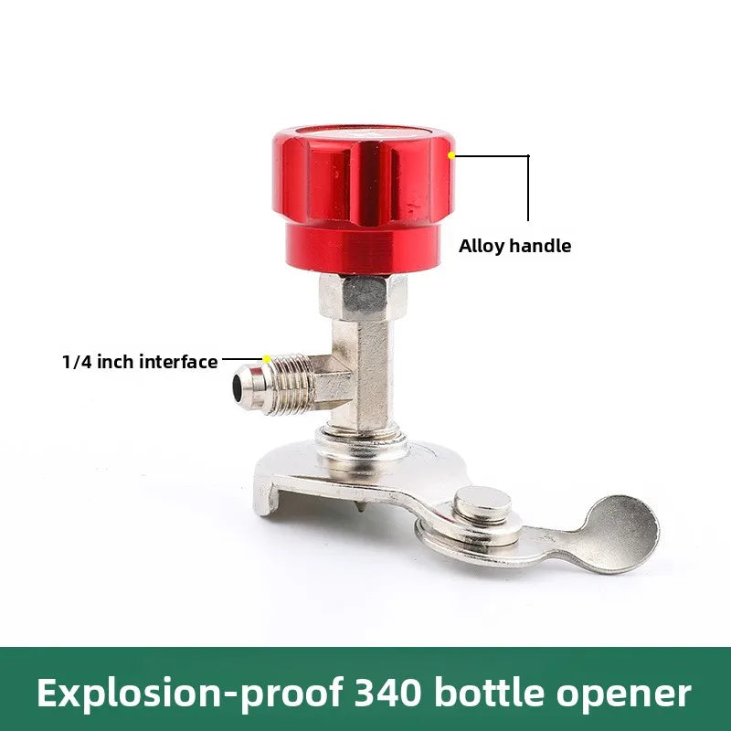 Refrigerant Bottle Opener Air Conditioner Refrigerant Can Tap Valve Bottle Opener Tool Brass Dispensing Valve R410 D4L5