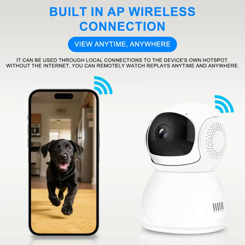 Wireless PTZ Camera Indoor Wireless WiFi Smart Home Camera Night Vision Outdoor Security Camera Baby Monitor Pet Dog Camera