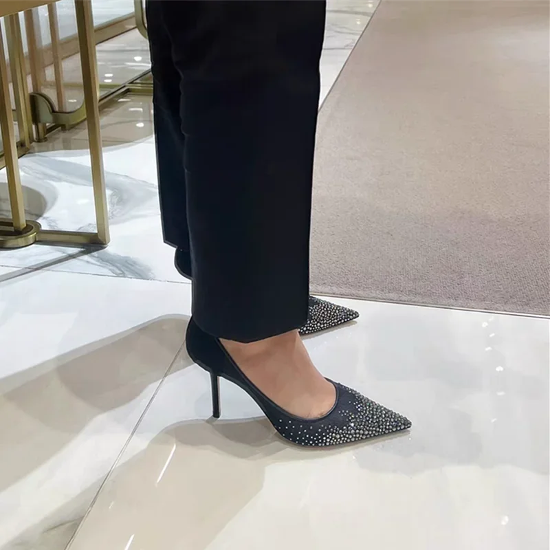 2026 European and American Women's New Mesh Pointed High Heels Shallow Mouth Sexy Fashion Shoes