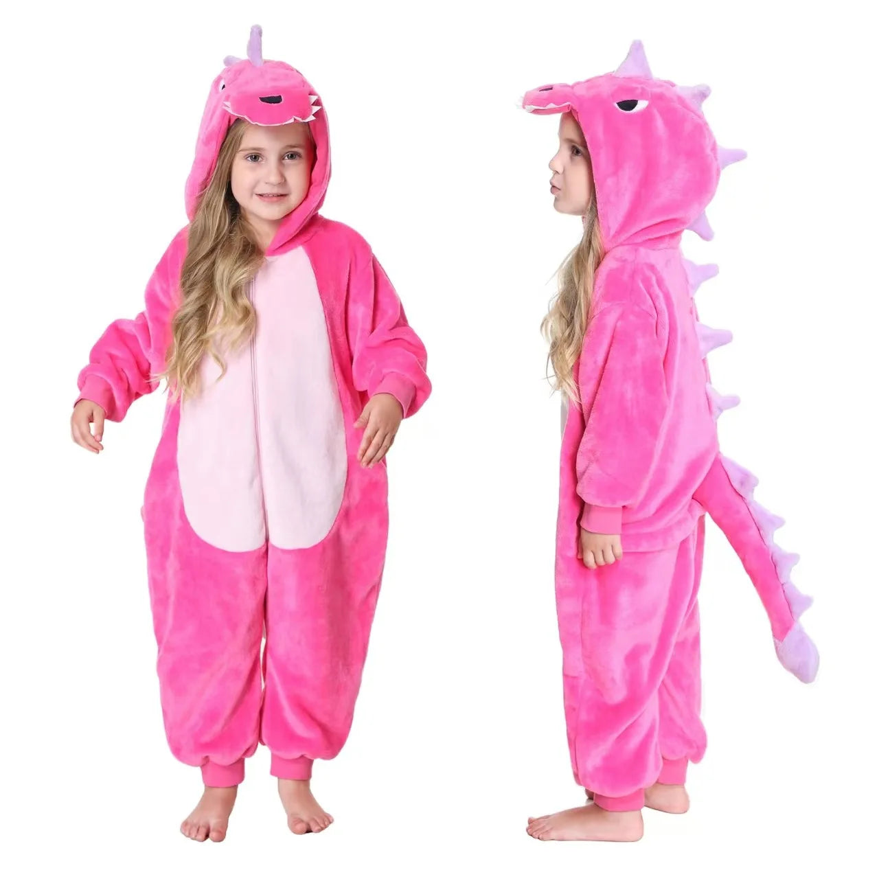 4 6 8 10 12 Years Girls Black Cat Jumpsuits Unicorn Pajamas Kigurumi Toddler Kids Hooded Flannel Home Wear Children Onesie