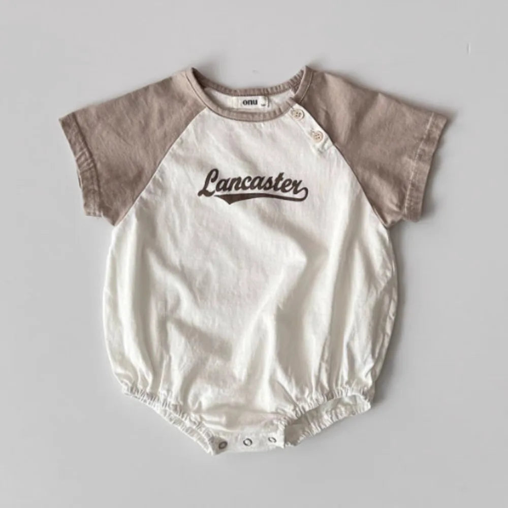 2025 Summer New Baby Short Sleeve Casual Bodysuit Cotton Newborn Boys Girl Letter Print Jumpsuit Cute Infant Clothes 0-24M