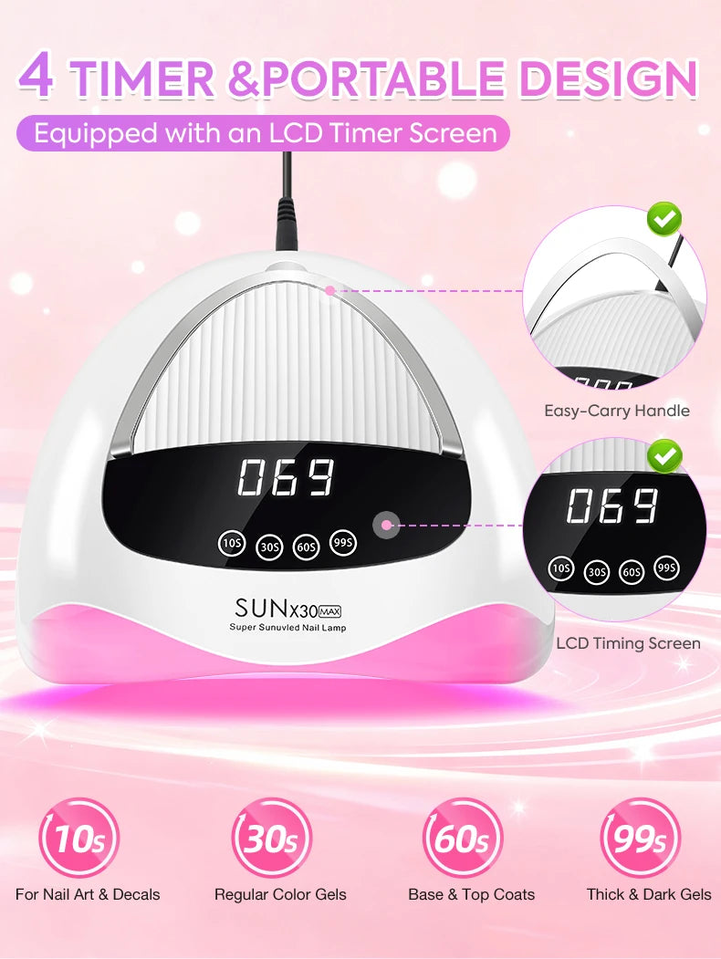 DianaBeauty 380W Professional UV LED Nail Lamp With LCD Display 90LEDS Nail Dryer for Drying All Gels Nail Polish Nail Art Tools