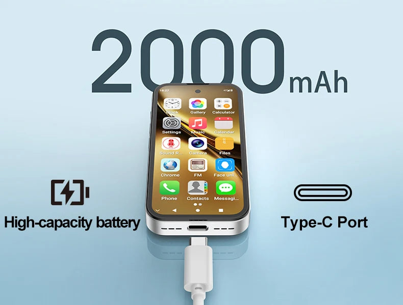 SOYES Q333 4GB RAM 64GB ROM Android 12.0 Smartphone MTK6762 2000mAh Face ID 4G LTE Type-C OTG 3.58‘’ Screen 8MP/5MP Small Phone