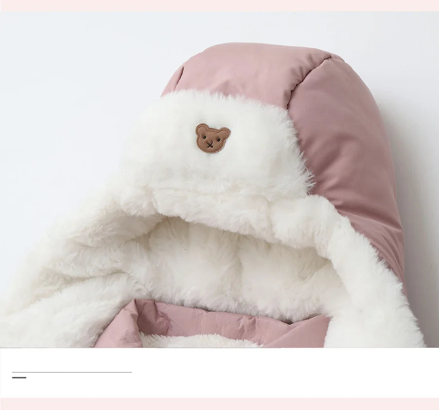Ircomll Winter Baby Jumpsuit Thick Warm Infant Hooded Inside Fleece Jacket Newborn Boy Girl Coat Overalls Cotton Down Jacket