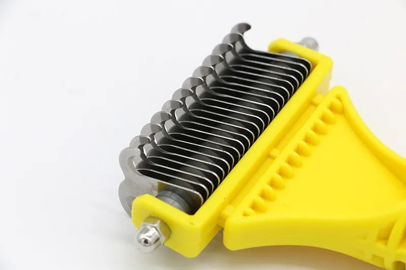 Professional Dog Dematting Comb Pet Hair Brush Double Sided Fur Knot Cutter Cat Grooming Shedding Brush for Pet Hair Tangles