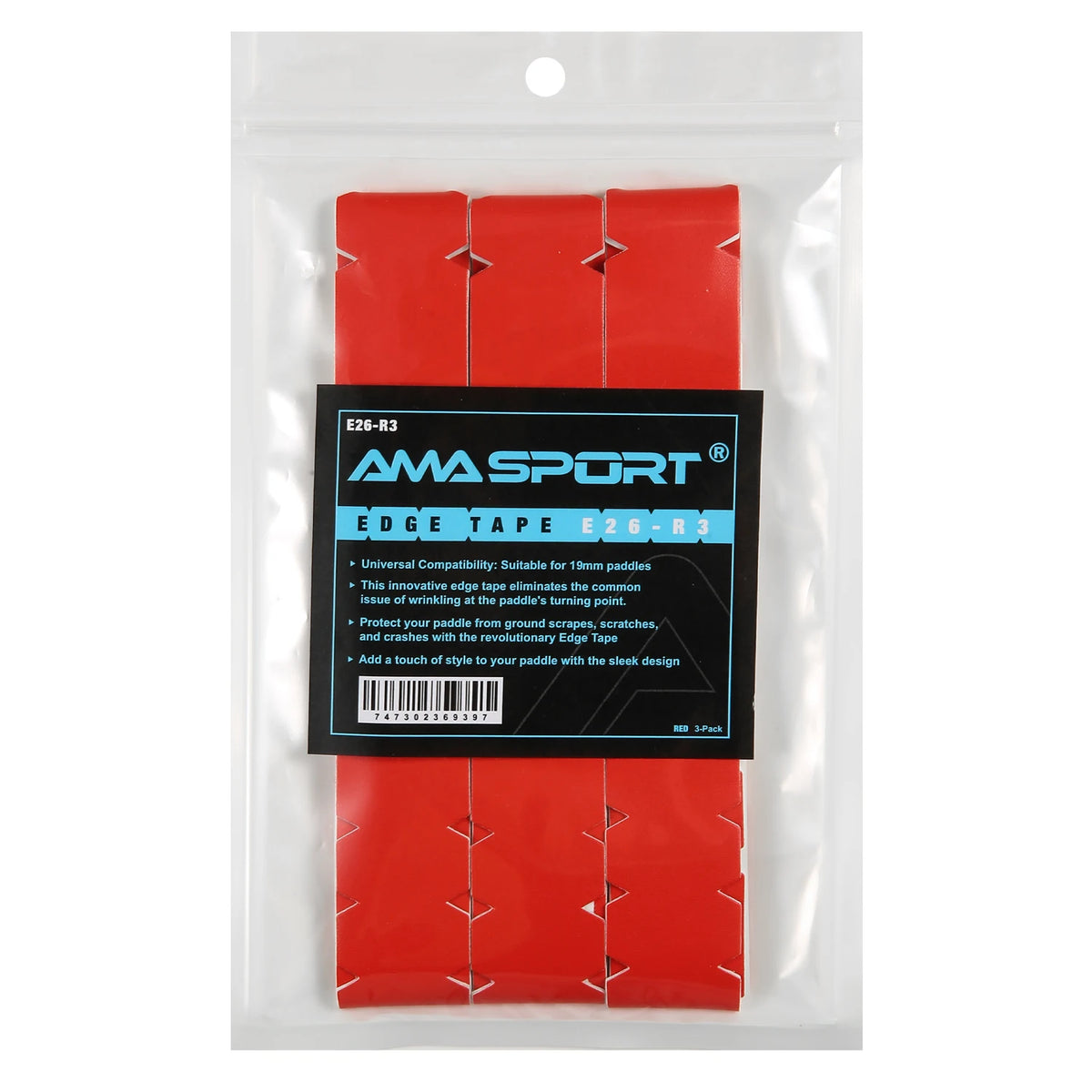 AMASPORT Pickleball Paddle Protection Tape 20mm/23mm/26mm  for 13mm/16mm/19mm Paddle-Navy Blue-Pickleball Edge Euard Tape