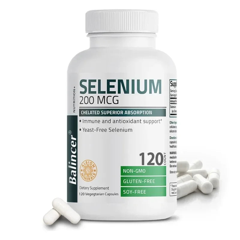 Organic Selenium Capsules - Vitamin D for Heart, Bone, Metabolism & Immune Health, Improves Brain Function, High Absorption