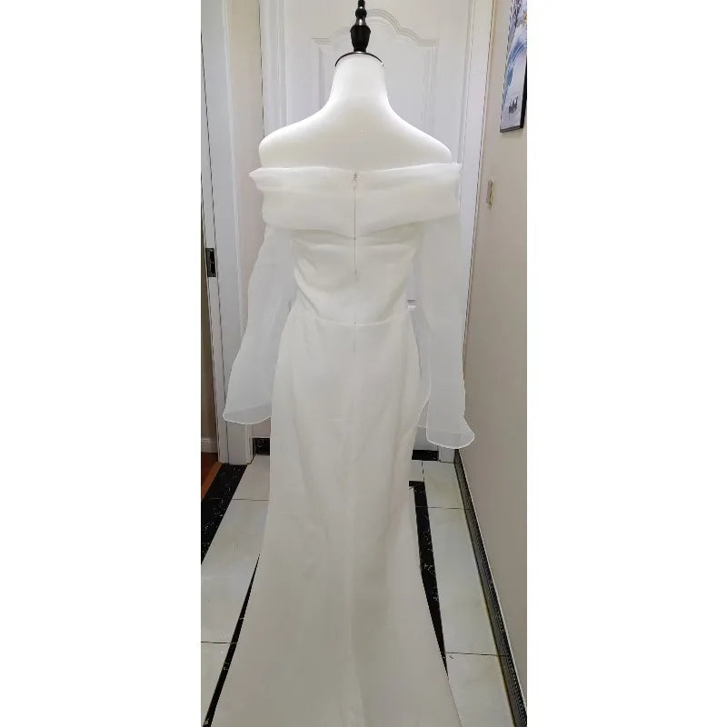 2026 Summer New One Shoulder Satin Light Wedding Dress French Travel Photography Bridal Temperament Simple and Slim Fit Dress